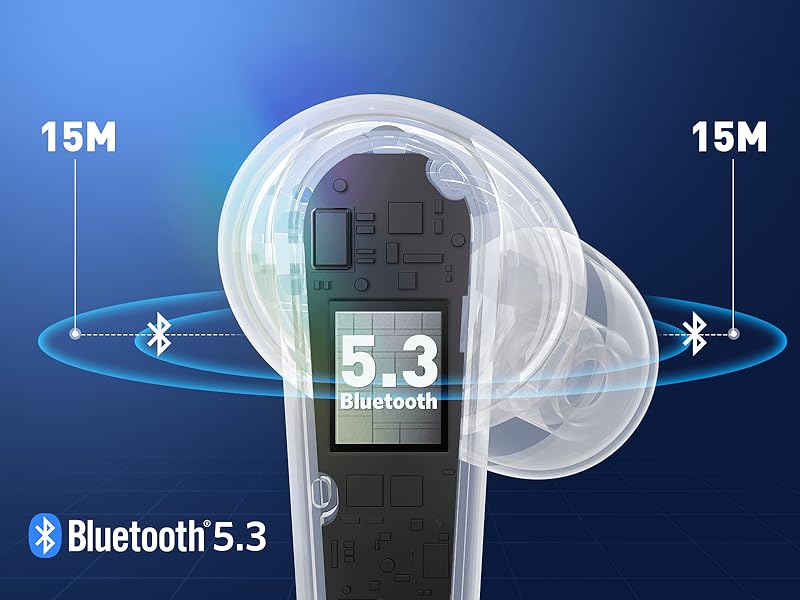 Bluetooth5.3にサポート
Bluetooth5.2と比べて、Bluetooth5.3は遅延が少なく、バッテリー寿命が長く、干渉防止機能も強化されています。イヤホンを使用するときは、混雑した環境や電波の干渉が強い環境を避けてください。また、省エネモードに入ってBluetooth信号の強度が弱くならないように、イヤホンと携帯電話に十分な電力が供給されていることを確認してください。