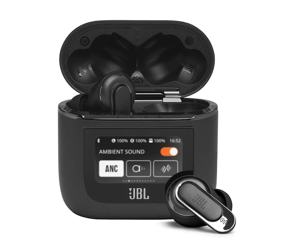 JBL TOUR PRO 2 ワイヤレスイヤホン bluetooth ハイブリッド ノイズキャンセリング/マルチポイント/IPX5/ワイヤレス充電対応/スマートタッチディスプレイ搭載/ブラック/JBLTOURPRO2BLK 小