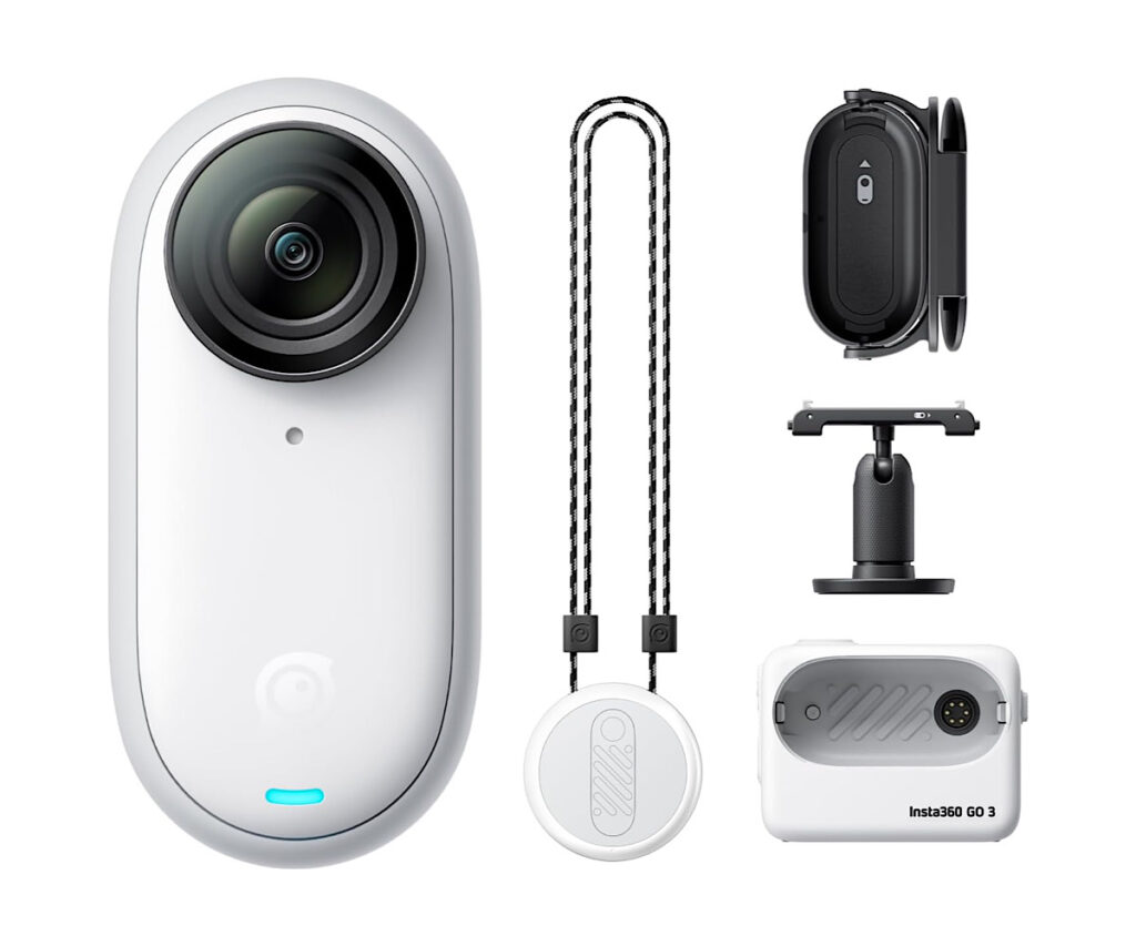 Insta360 GO 3 Vlog カメラ 64GB 小型 軽量 ポータブル アクションカメラ ハンズフリーPOV撮影 どこにでもマウント 手ブレ補正 リモートプレビュー対応 防水 旅行 スポーツ Youtuber・Vlogger向き 手持ちカメラ ホワイト