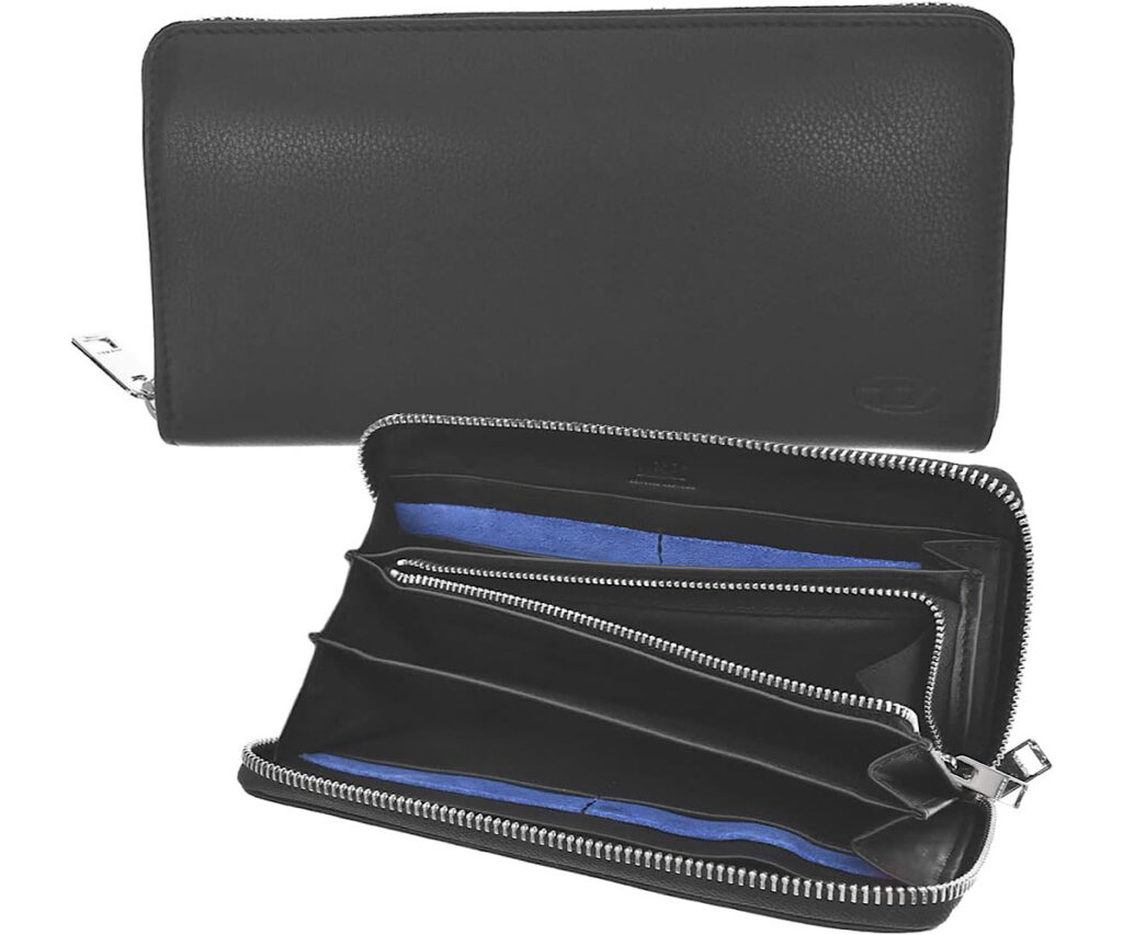 [ディーゼル]ラウンド長財布 ブラック HISSU 24 ZIP WALLET X08423 P0685 H1146