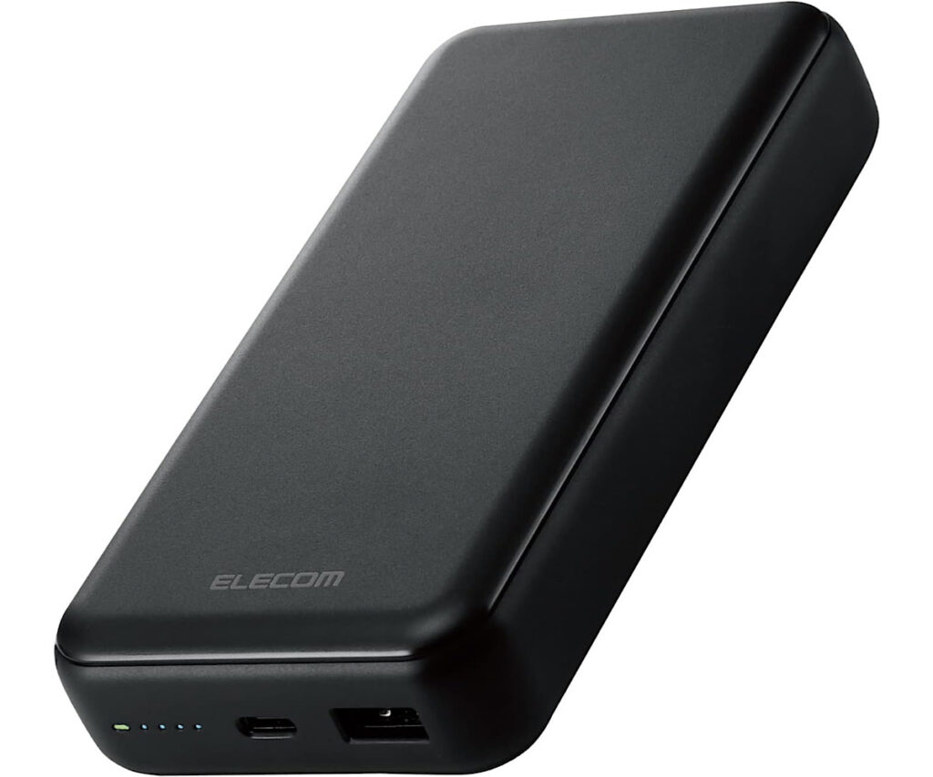 エレコム モバイルバッテリー 20000mAh 大容量 ( USB PD対応 ) 20W Type-C×1 / USB-A×1 ブラック DE-C34-20000BK